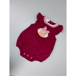 Magnolia Baby girls 3‎ months crimson red football bubble romper